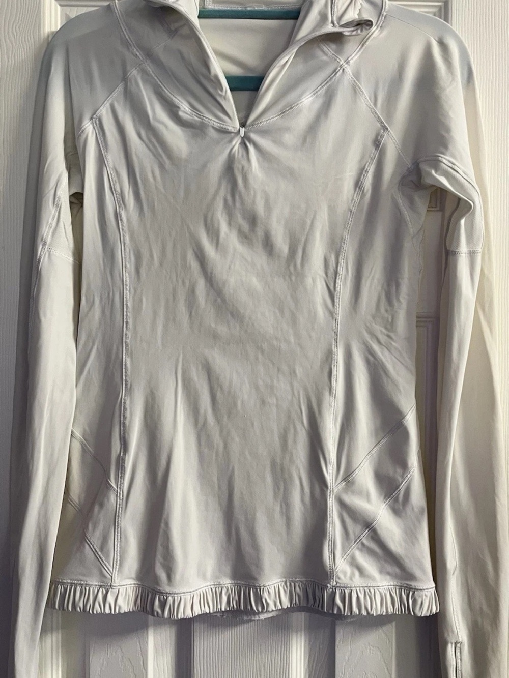 lululemon athletica White Long-Sleeve Hooded Performance Top S